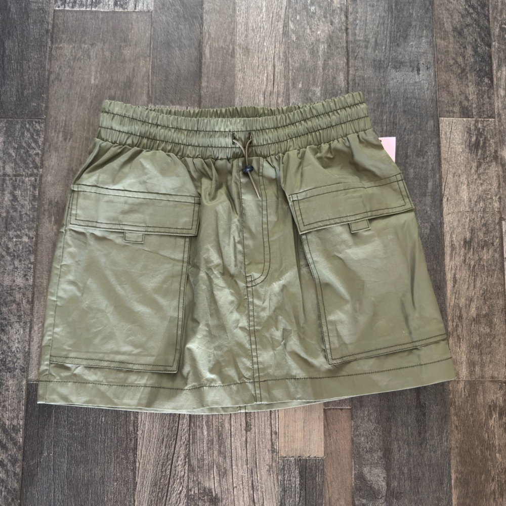 Olive Green Cargo Skirt